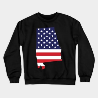 Alabama State Shaped Flag Background Crewneck Sweatshirt